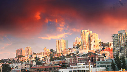 Image showing Skyline of San Francisco with Dramatic Sky