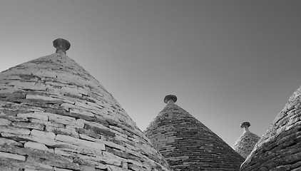 Image showing Typical trulli houses with conical roof in Alberobello, Italy
