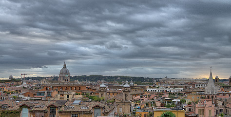 Image showing Panoramic view of Rome from Pincio Promenade, St Peter Square on