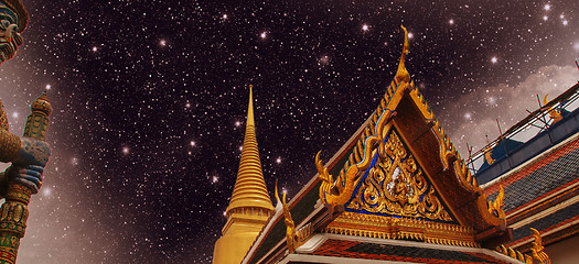 Image showing Thailand. Beautiful colors of Famous Bangkok Temple - Wat Pho