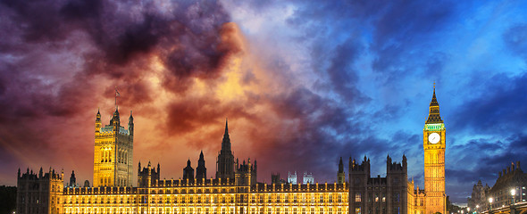 Image showing Big Ben and House of Parliament at River Thames International La