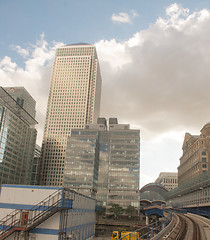 Image showing Office Buildings and Skyscrapers in Canary Wharf, financial dist