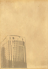 Image showing grunge image of cityscape from old paper 