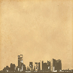 Image showing grunge image of cityscape from old paper 