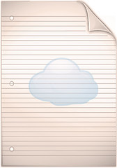 Image showing Single sheet of old grungy lined note paper background texture 