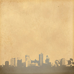 Image showing grunge image of cityscape from old paper 