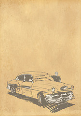 Image showing vintage background with a car 