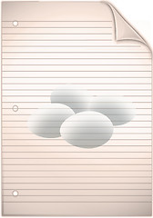 Image showing Single sheet of old grungy lined note paper background texture 