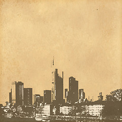 Image showing grunge image of cityscape from old paper 