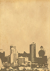 Image showing grunge image of cityscape from old paper 