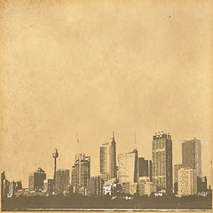 Image showing grunge image of cityscape from old paper 