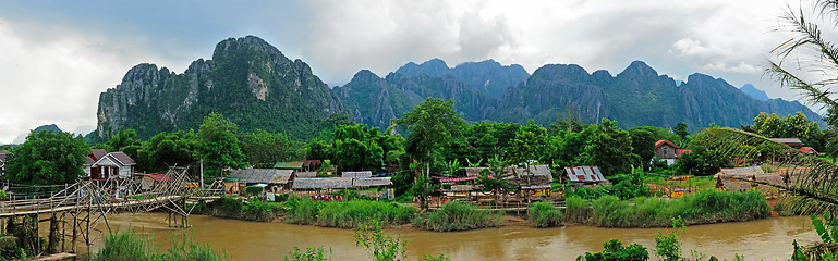 Image showing Panorama of Vang Vieng, Laos 