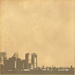 Image showing grunge image of cityscape from old paper 