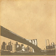 Image showing grunge image of cityscape from old paper 