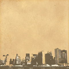 Image showing grunge image of cityscape from old paper 