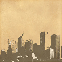 Image showing grunge image of cityscape from old paper 