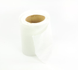 Image showing Simple toilet paper on white background 