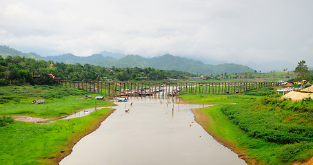 Image showing wooden bridge panorama