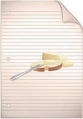 Image showing Single sheet of old grungy lined note paper background texture 