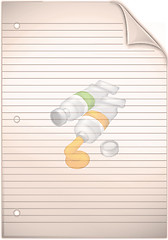 Image showing Single sheet of old grungy lined note paper background texture 