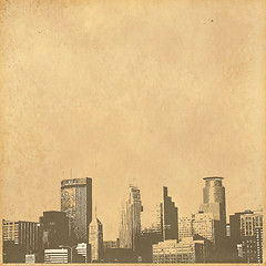 Image showing grunge image of cityscape from old paper 