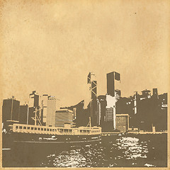 Image showing grunge image of cityscape from old paper 