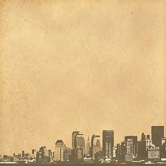 Image showing grunge image of cityscape from old paper 