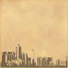 Image showing grunge image of cityscape from old paper 