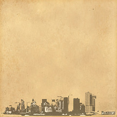 Image showing grunge image of cityscape from old paper 