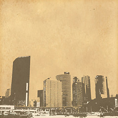 Image showing grunge image of cityscape from old paper 