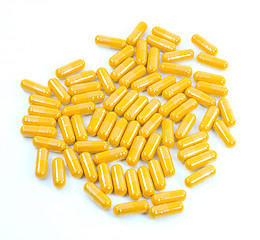 Image showing Medicinal pills piled up a bunch of closeup 