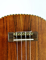 Image showing closeup shoot of wooden ukulele 