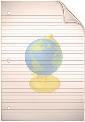 Image showing Single sheet of old grungy lined note paper background texture 