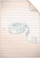 Image showing Single sheet of old grungy lined note paper background texture 