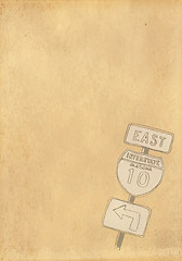 Image showing paper vintage with Texas  background 