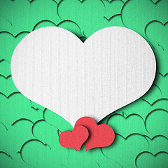 Image showing Valentines day background frame with heart shaped ornament 