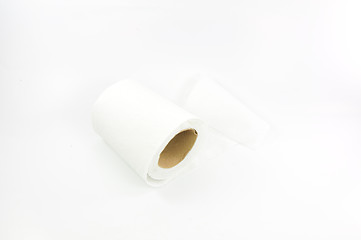 Image showing Simple toilet paper on white background 