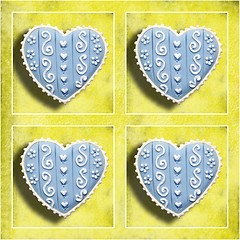 Image showing four blue hearts 