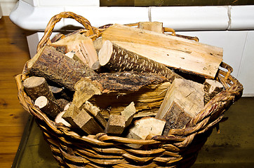 Image showing Basket with firewood