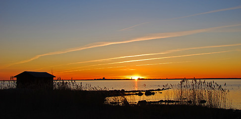 Image showing sunset silhouettes