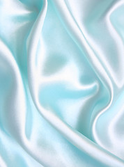 Image showing Smooth elegant blue silk as background