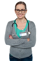 Image showing Profile shot of a confident casual female doctor