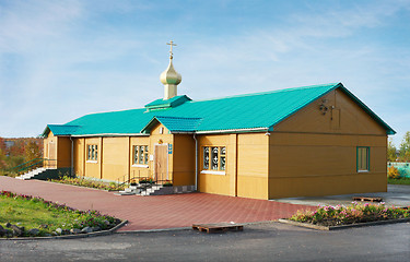 Image showing The Holy assumption Church in the city of Apatity