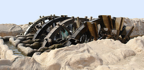 Image showing historic water wheel