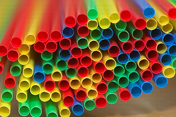 Image showing colored straws