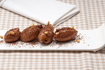 Image showing chocolate mousse quenelle dessert