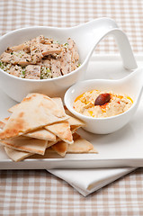 Image showing chicken taboulii couscous with hummus