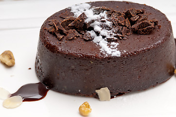 Image showing fresh chocolate walnuts cake 