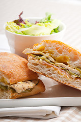 Image showing Italian ciabatta panini sandwich chicken