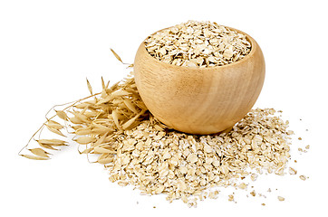 Image showing Oat flakes in a bowl